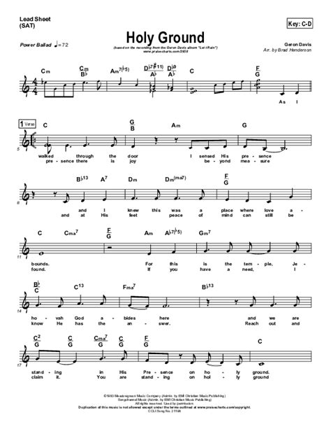 Full Download Holy Ground Lead Sheet C D 