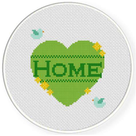 home heart cross stitch