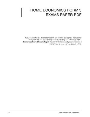 Read Home Economics Form 3 Exams Paper Askma 