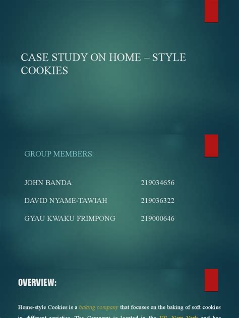 Read Home Style Cookies Case Study Answers 