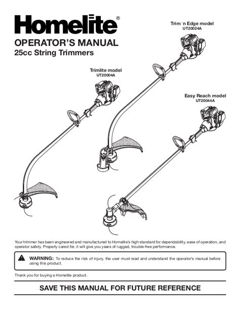 Read Homelite Ut20763 User Guide 