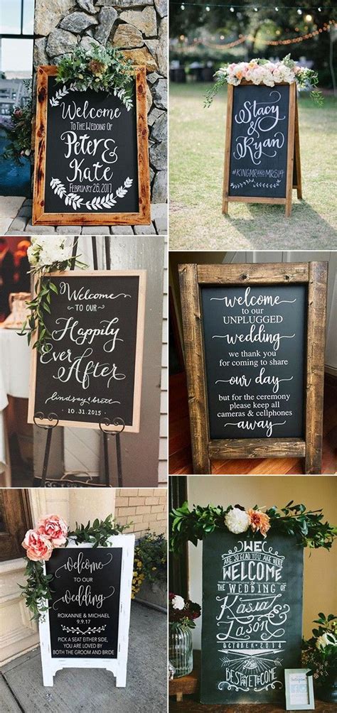 Homemade Chalk Welcome Wedding Signs