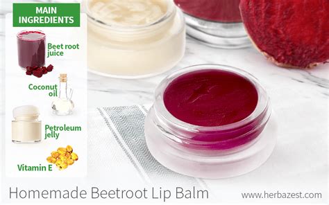 homemade lip balm with coconut oil and beetroot