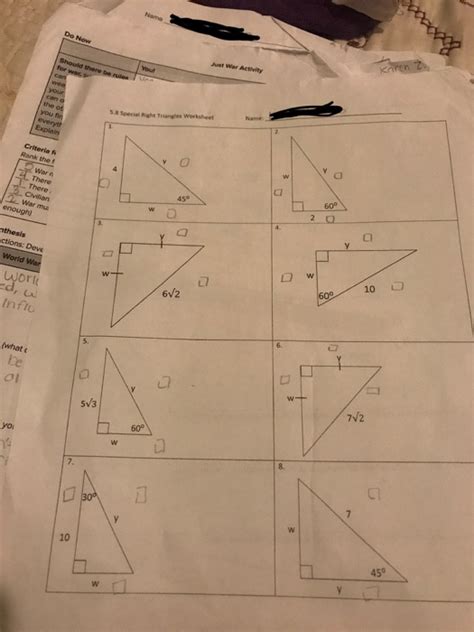 homework 2 special right triangles answer key curneyclint