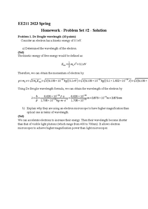 Homework Problem Set 2 Solutions Illinois State University