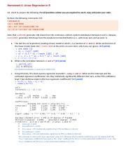 Read Homework 4 Linear Regression Csown 