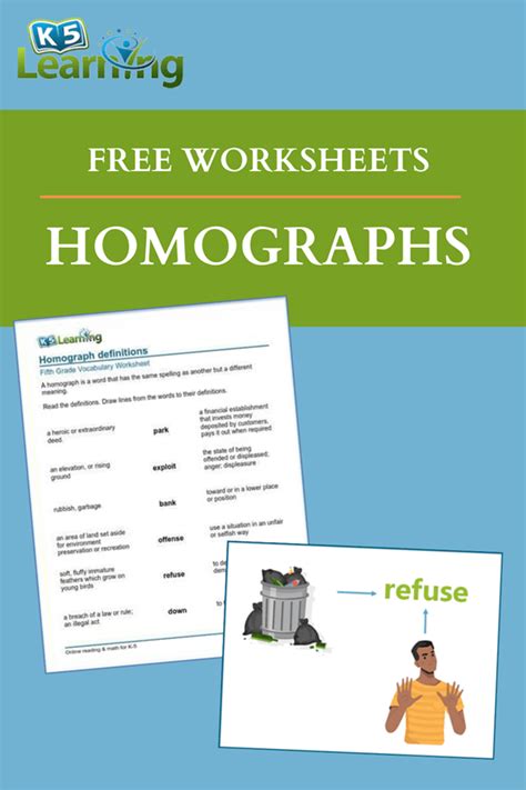 Homograph Definitions Worksheets K5 Learning Homograph List For 5th Grade - Homograph List For 5th Grade