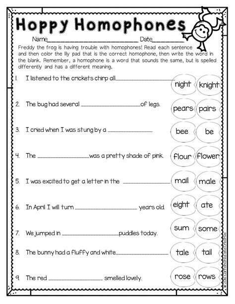 Homograph Worksheets 2nd Grade   Homophones Worksheets For Grade 3 Pdf - Homograph Worksheets 2nd Grade