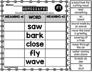 Homographs Worksheets Teaching Second Grade Homograph Worksheets 2nd Grade - Homograph Worksheets 2nd Grade
