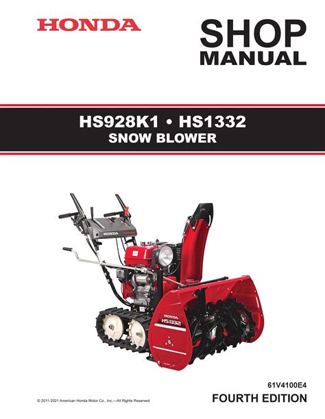 honda hs928 service manual