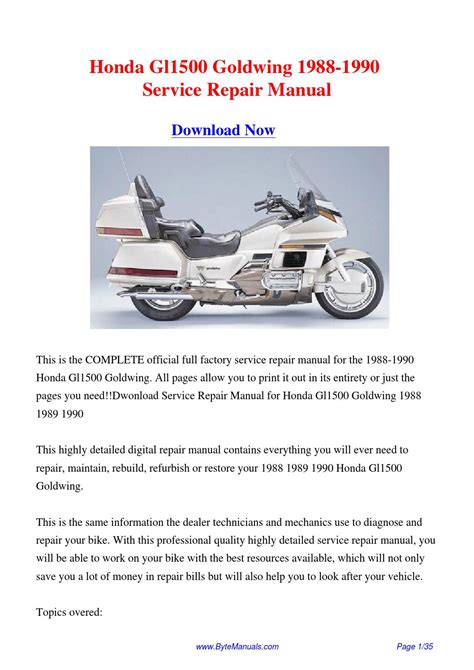 Full Download Honda Common Service Manual Pdf Goldwing 