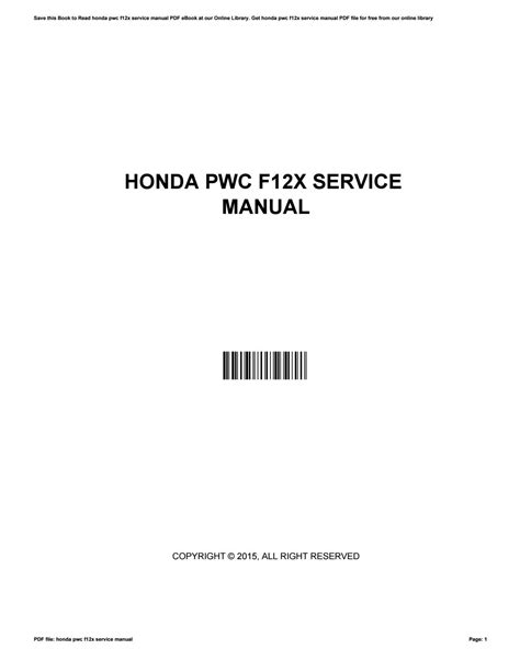 Full Download Honda F12X Service Manual 