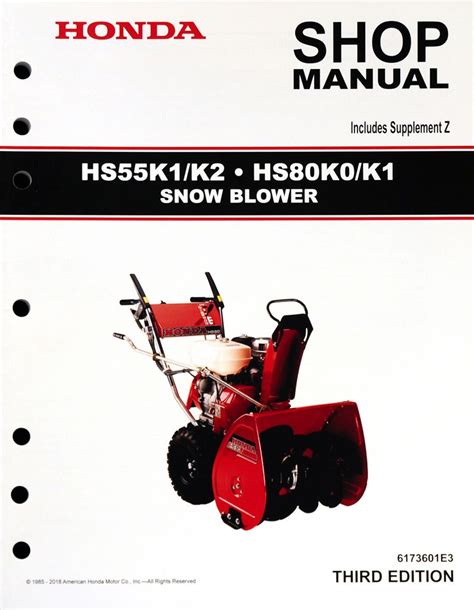 Download Honda Hs80 Snowblower Shop Manual 