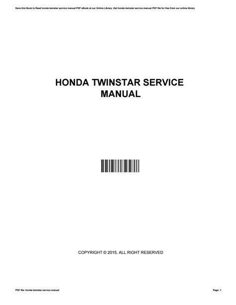 Full Download Honda Twinstar Service Manual 