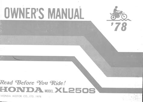 Read Online Honda Xl250S Owners Manual 