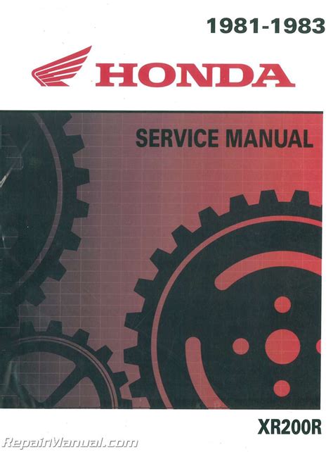 Read Online Honda Xr200R 1983 Service Manual 