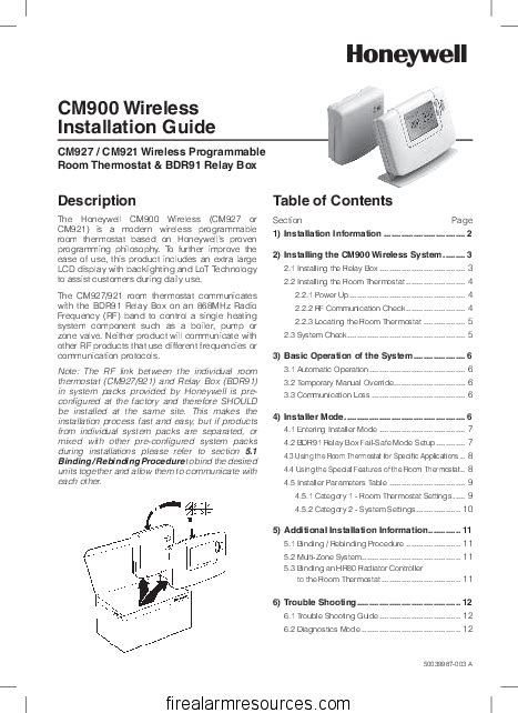 Download Honeywell Cm900 User Guide 