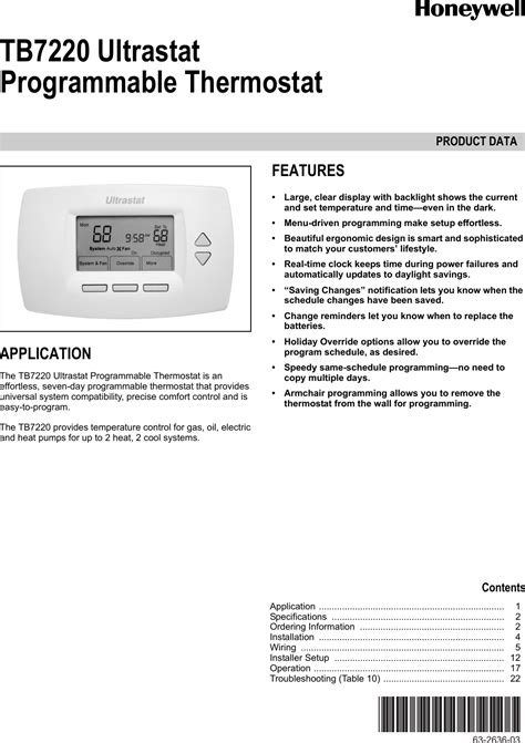 Download Honeywell Rct8100A Thermostat Operating Instructions 