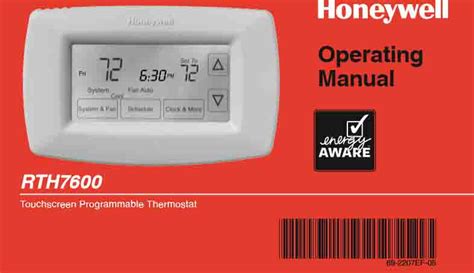 Read Honeywell Rth7600D Operating Manual 