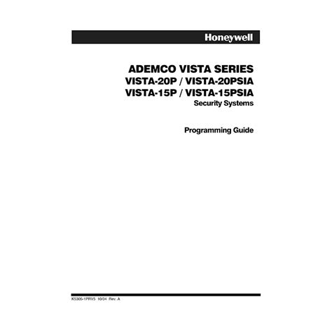 Download Honeywell Vista 15P Programming Manual 