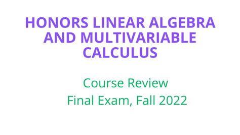 Read Honors Multivariable Calculus Syllabus Revised September 