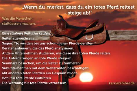 hor auf ein totes pferd zu reiten werde zum meist
