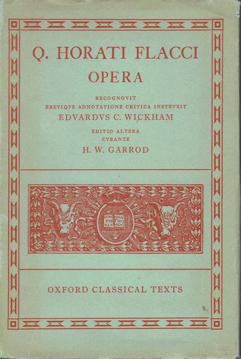 horace opera oxford classical texts