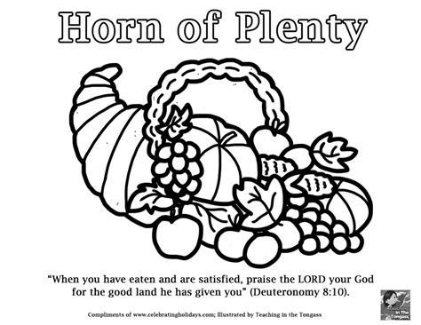 Horn Of Plenty Coloring Page Coloring Nation Horn Of Plenty Coloring Page - Horn Of Plenty Coloring Page