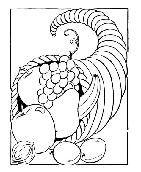 Horn Of Plenty Coloring Page Free Printable Coloring Horn Of Plenty Coloring Page - Horn Of Plenty Coloring Page