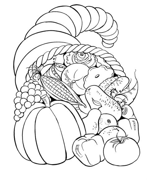 Horn Of Plenty Coloring Page Thanksgiving Bigactivities Horn Of Plenty Coloring Page - Horn Of Plenty Coloring Page