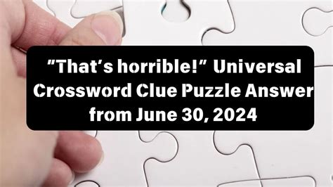 horrible Crossword Clue Wordplays.com