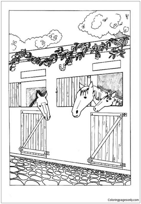 Horse In The Stable Coloring Pages Hellokids Com Horse Stable Coloring Pages - Horse Stable Coloring Pages