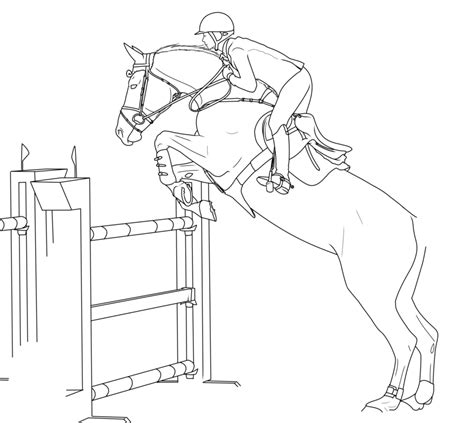 horse jumping drawing