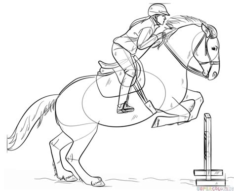 horse jumping drawing