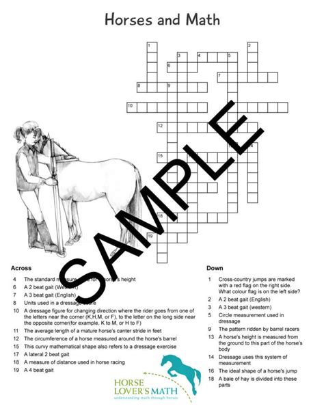 Horses And Math Crossword Puzzle Horse Loveru0027s Math Math Crosswords - Math Crosswords