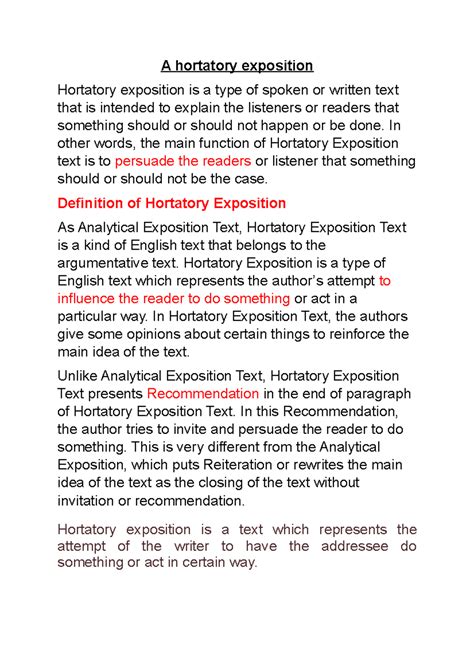 Hortatory Exposition Text Example