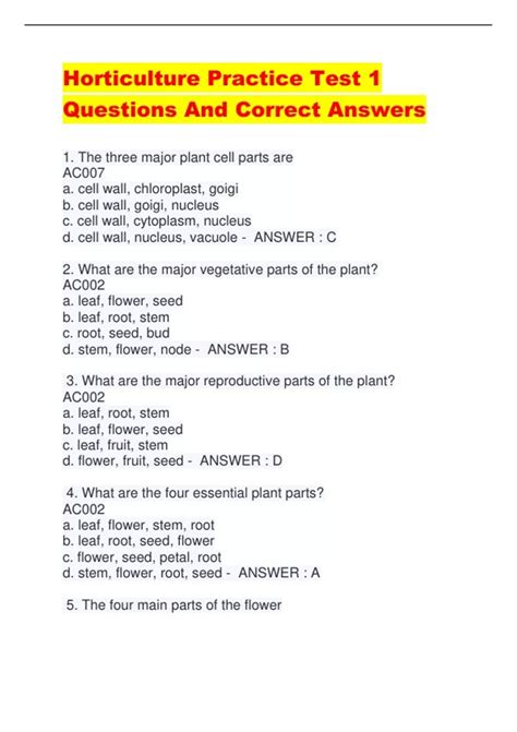 horticulture short question and answers