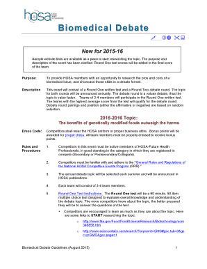 Download Hosa Biomedical Debate 2014 Study Guide 