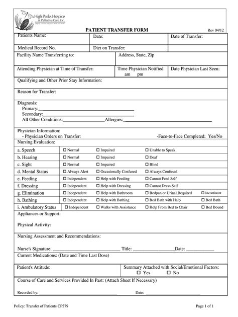 Read Hospice Documentation Forms 