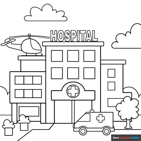 Hospital Coloring Page Easy Drawing Guides Hospital Coloring Pages Printables - Hospital Coloring Pages Printables