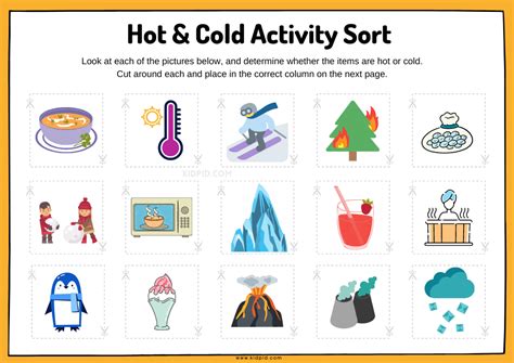 Hot And Cold Activity Sort Worksheets Kidpid Sorting Activities For Preschoolers Worksheets - Sorting Activities For Preschoolers Worksheets