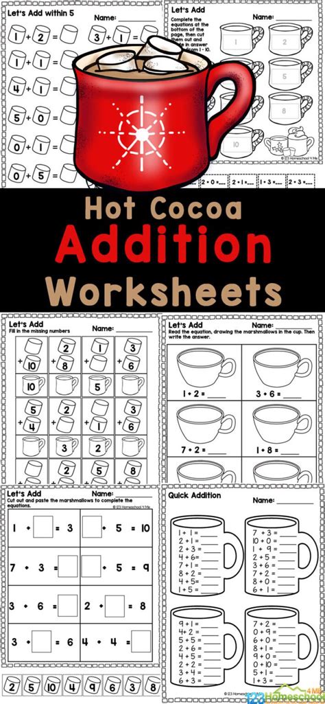 Hot Cocoa Amp Marshmallow Addition Worksheets For Kindergarten Sharing Worksheet For Kindergarten - Sharing Worksheet For Kindergarten