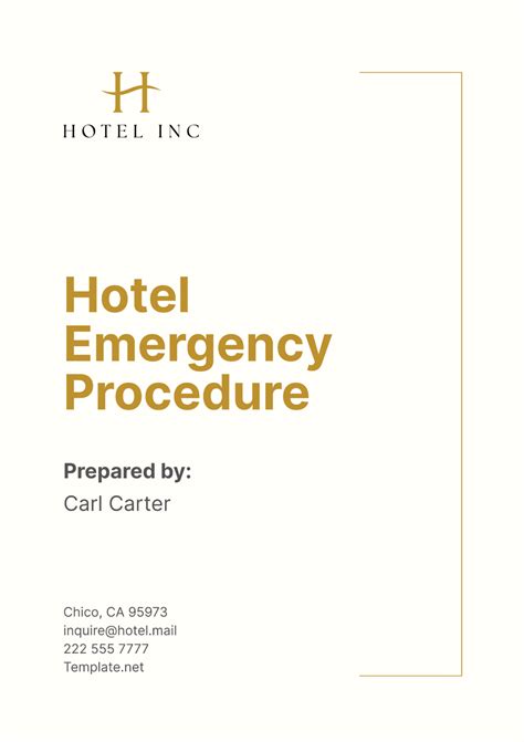 Hotel Emergency Procedures Manual