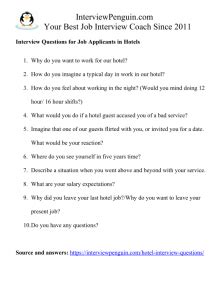 Read Online Hotel Questions And Answers 