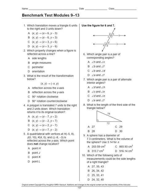 Houghton Benchmark Test Module 1 6 Answers