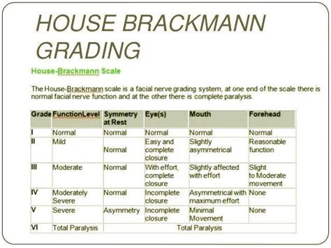 House Brackmann Scale