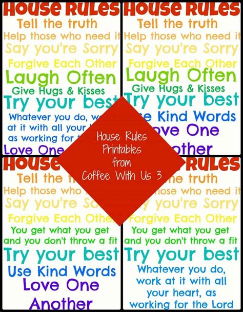 House Rules Free Printables Coffee With Us 3 House Rules For Kids Printable - House Rules For Kids Printable