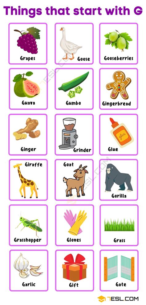 Household Items That Start With G Easy Things Preschool Things That Start With G - Preschool Things That Start With G