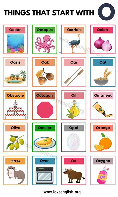 Household Items That Start With O O Words Preschool Words That Start With A - Preschool Words That Start With A