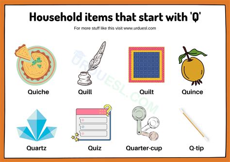 Household Items That Start With Q Q Words Preschool Words That Start With Q - Preschool Words That Start With Q